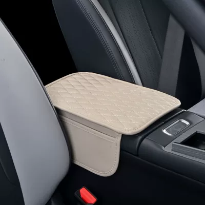 Armrest box pad — Protective Pad, Breathable Version - diamond-style-beige