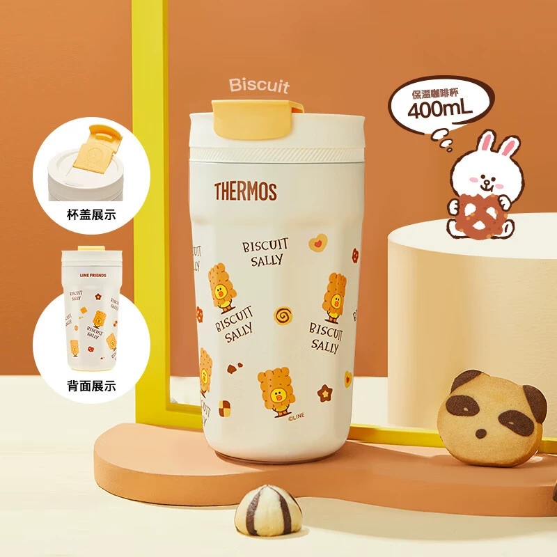 Термокружка (Thermos) серия «Biscuit» — портативная 350–520 мл, дизайн Line Friends