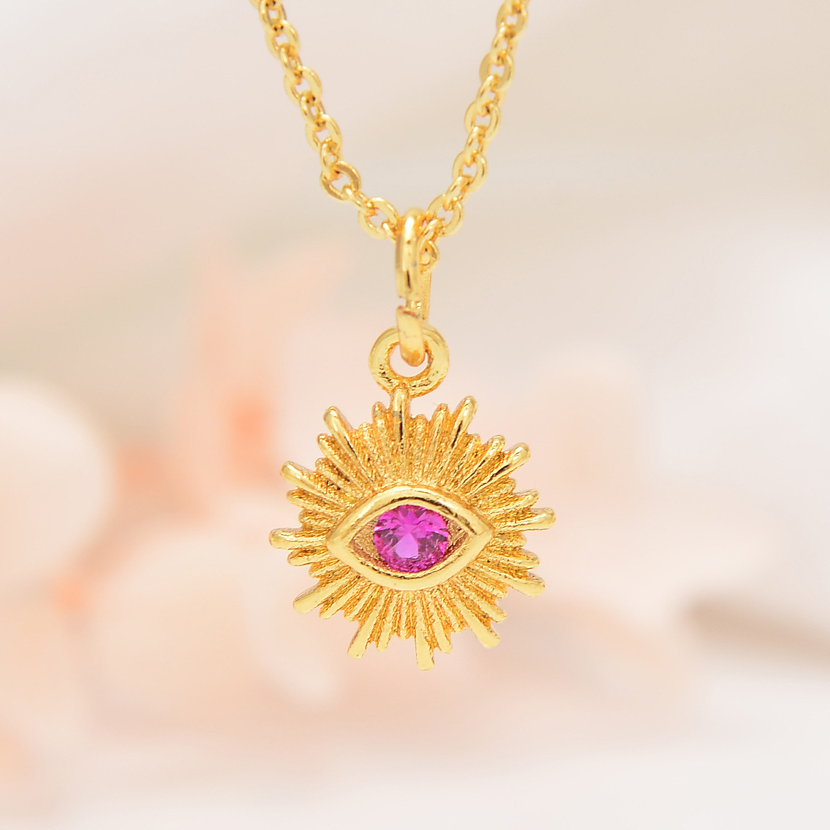 Rhinestones Inlay Material Copper Inlay Color Block Rhinestones Pendant Necklace