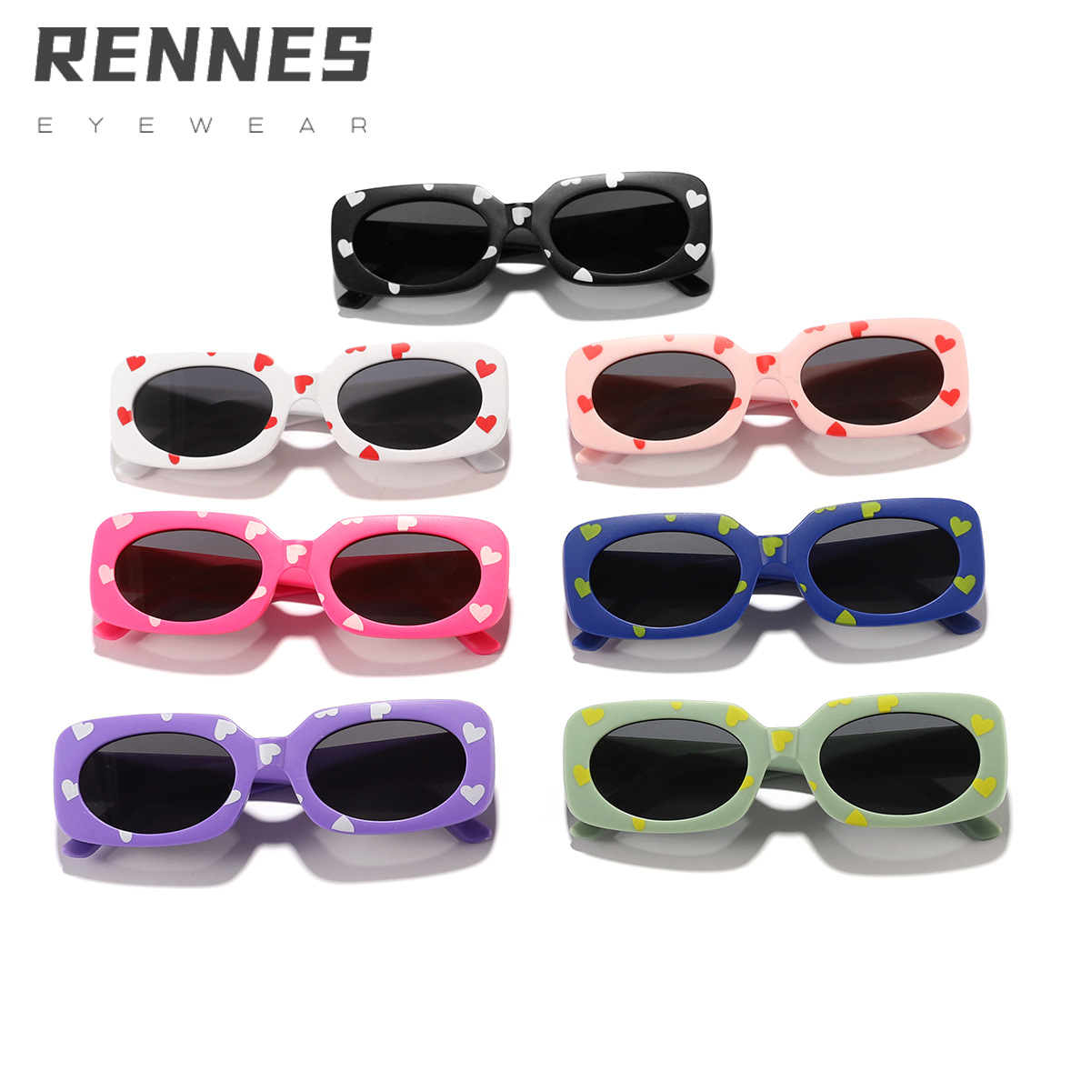 Nuevo lindo gafas de sol a prueba de rayos UV al por mayor kawaii amor moda niños y niñas moda calle tiro bebé gafas de sol