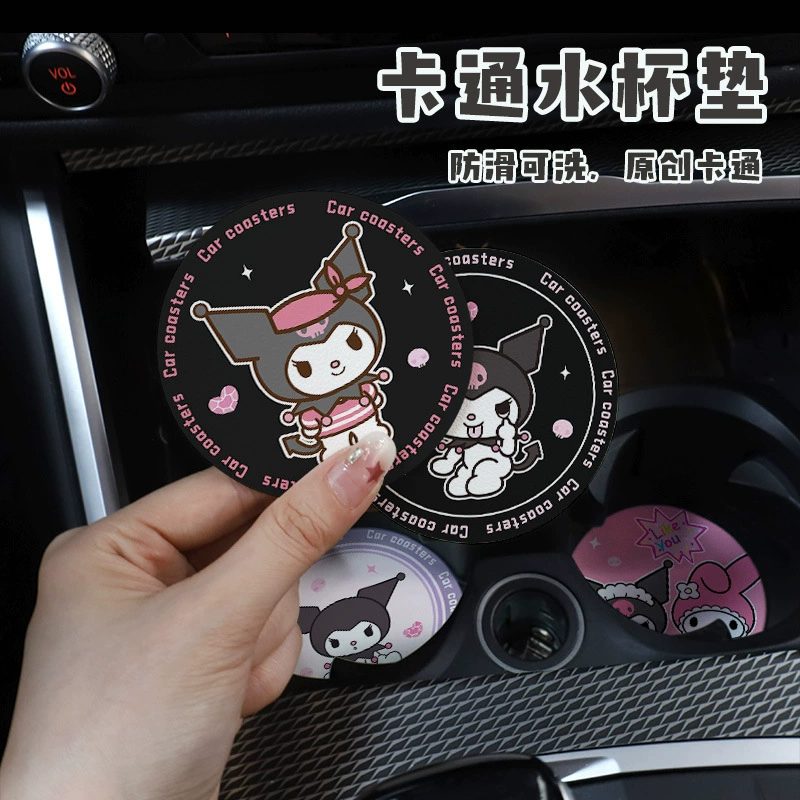 Автомобильные водные горки, универсальная подставка для хранения в дверном слоте, противоскользящая подставка для хранения автомобиля, милые мультяшные декоративные принадлежности в автомобиле