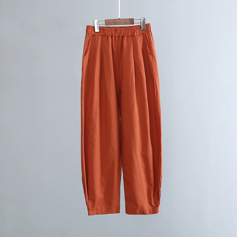 Casual Spring Trousers, cotton-linen blend, loose fit, mid-rise, multi-color sizes S–L