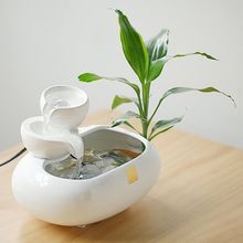 家居陶瓷流水摆件喷泉水景装饰风水招财客厅桌面办公室鱼缸