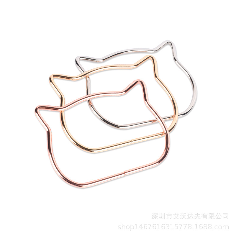 现货 箱包手腕五金件金属手 换袋提手猫形手袋提手包包手把铁线扣