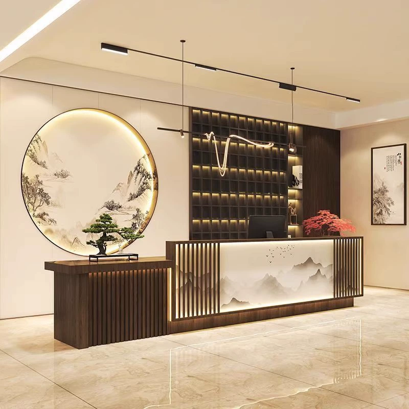 Новый кассовый бар в китайском стиле, интегрированная стойка регистрации отеля, стойка регистрации, медицинский центр, B&B, ванна для ног, интернет-магазин знаменитостей, чайный домик