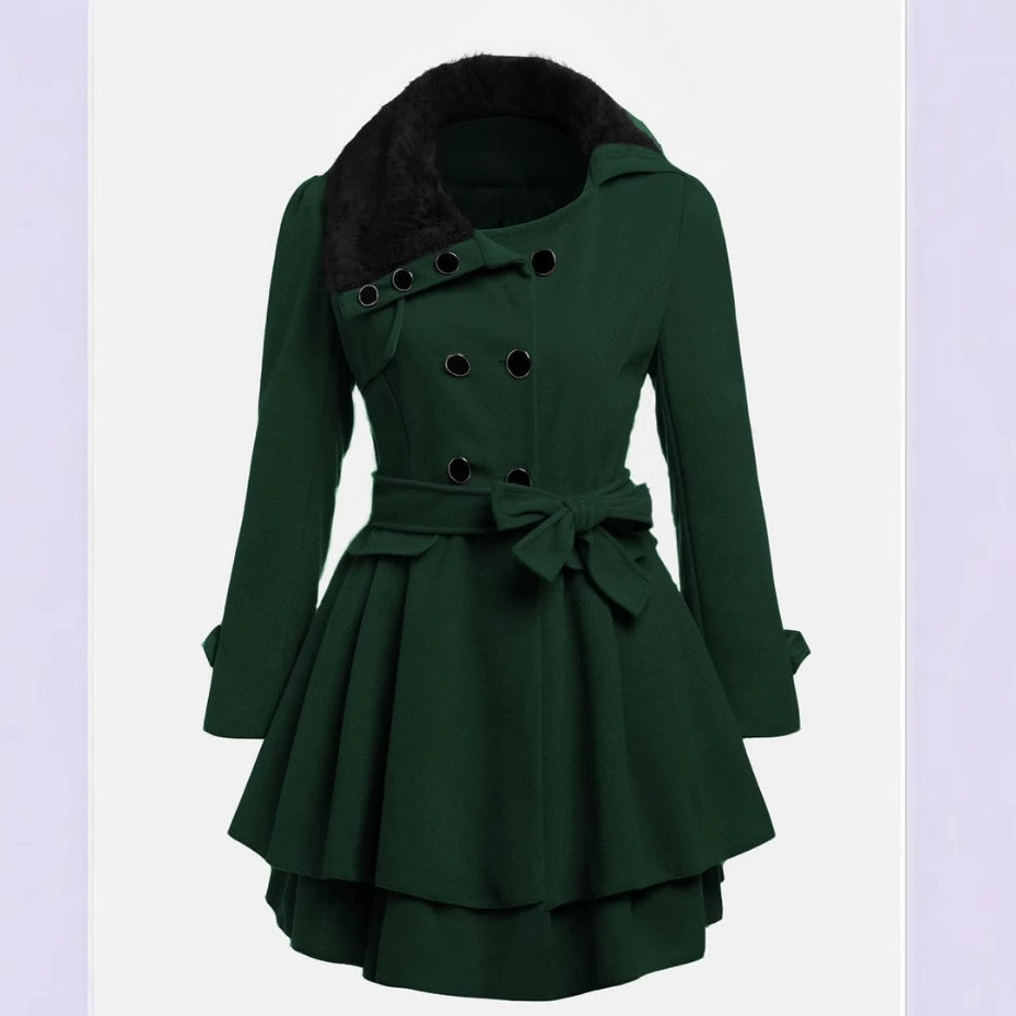 Шерстящее пальто, AliExpress, wish, европейский стиль, облегающий, повышенная толщина, (физические)