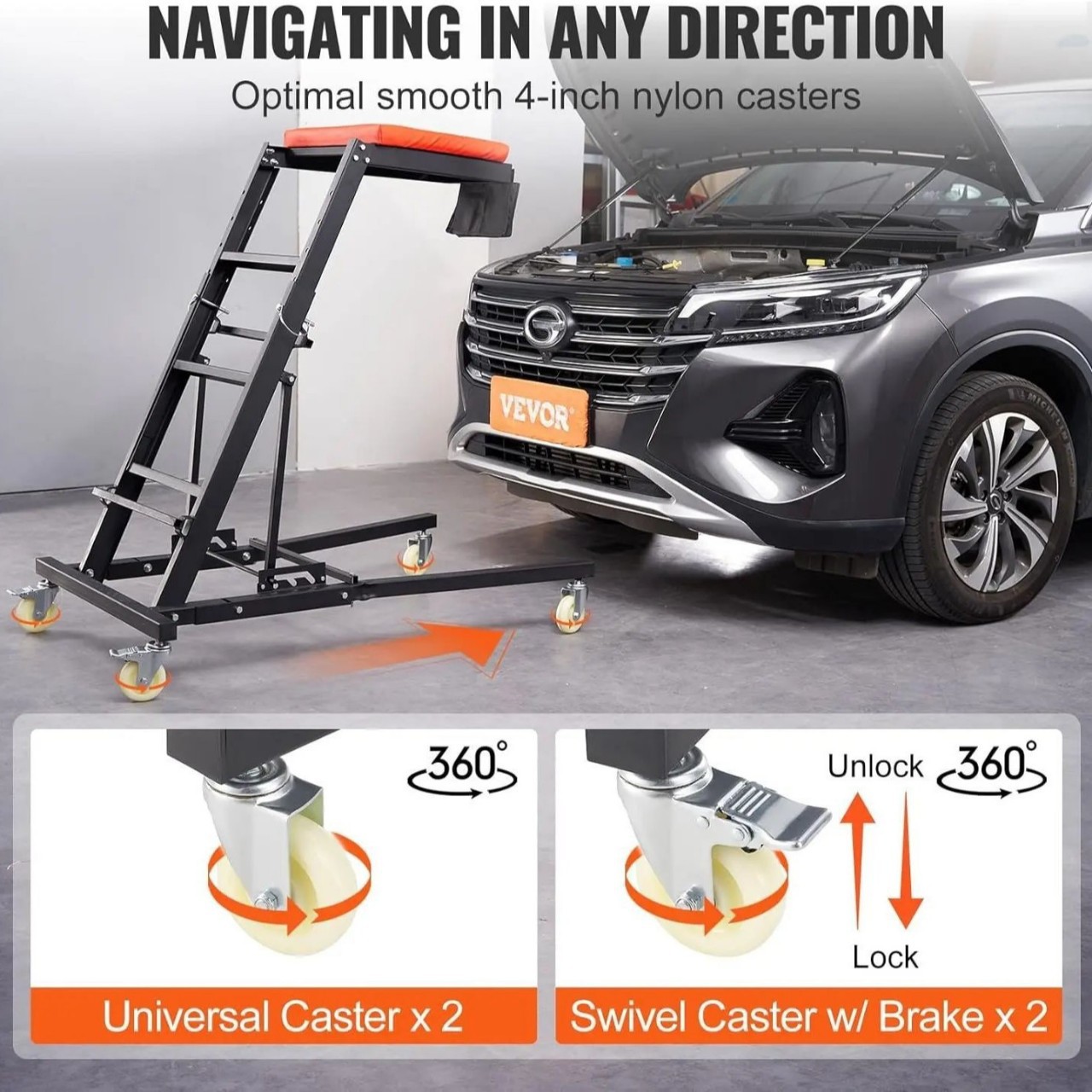 Cross-border car repair ladder, adjustable car repair stool, foldable overhead car engine repair platform – manufacturer