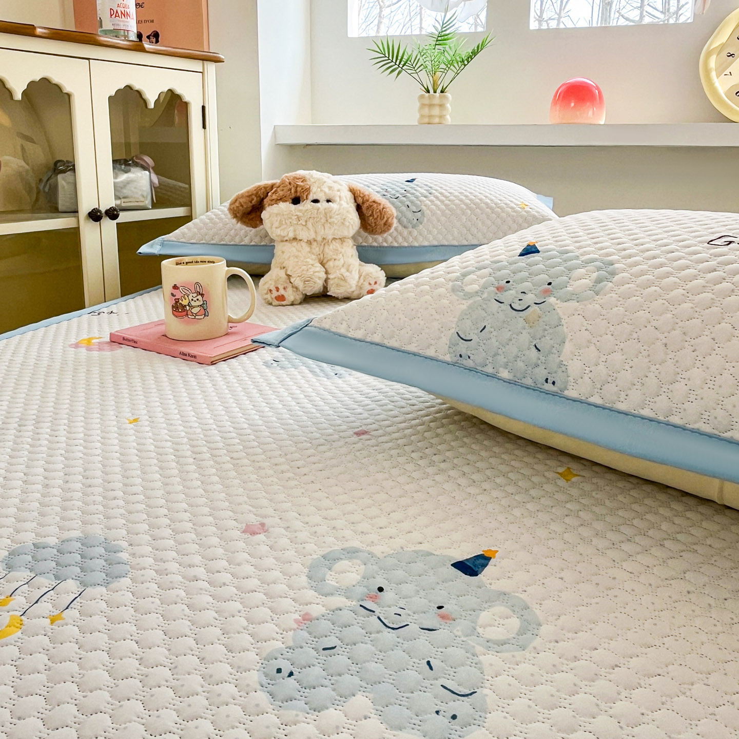 Verano A clase frijoles frijoles esterilla madre-infantil de verano lavadora de aire acondicionado esterilla dormitorio cama doble simple esterilla suave