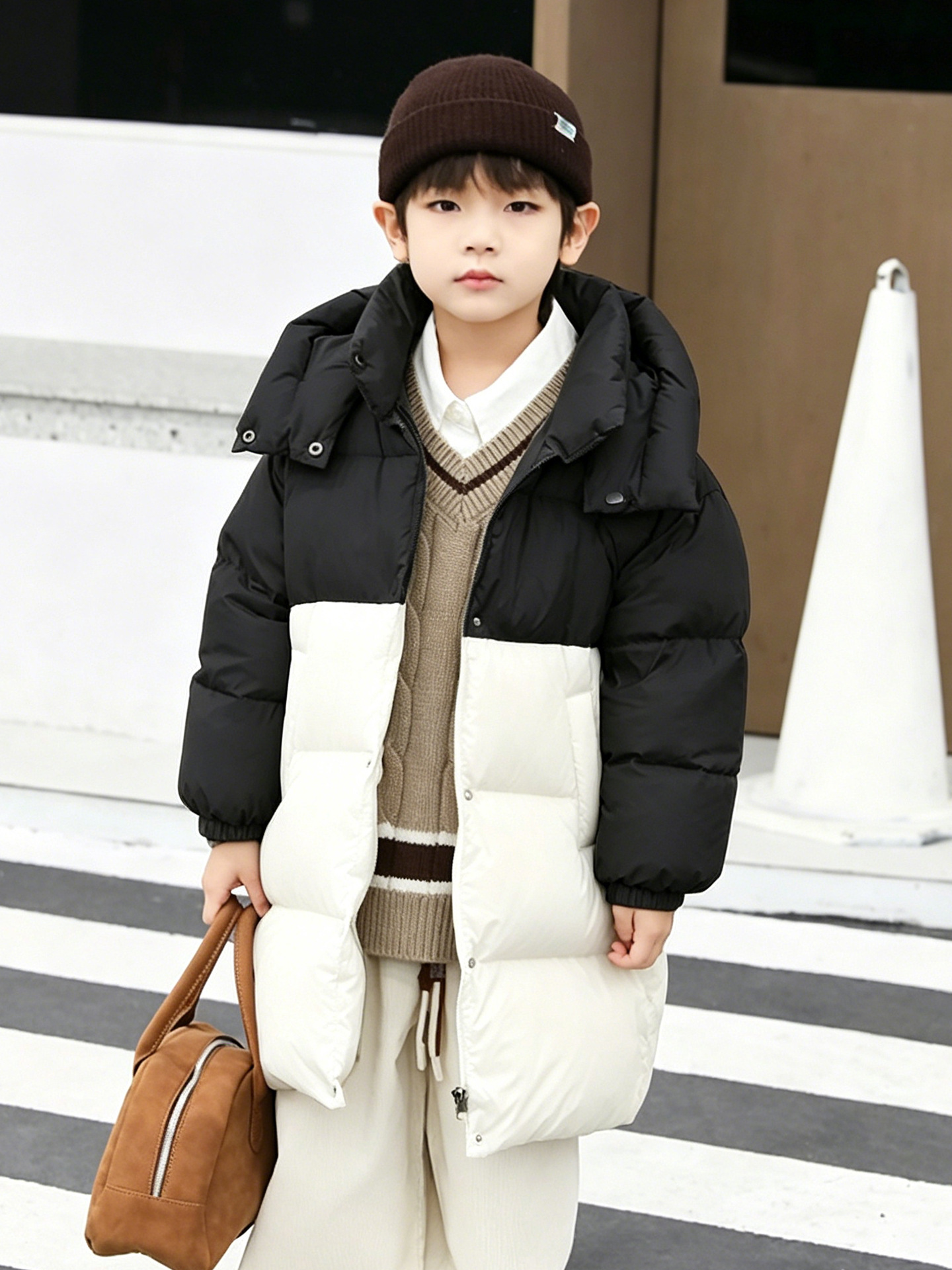Winter velvet children's down jacket for boys