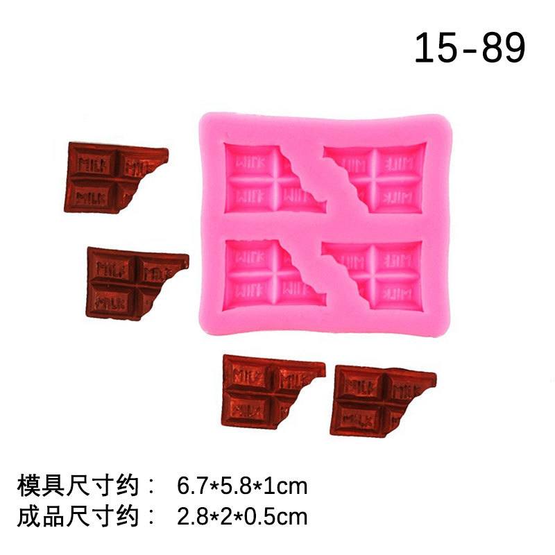 DIY carta rectangular de chocolate de media pieza de chocolate para hornear herramienta líquido fondant cake decoración molde de silicona