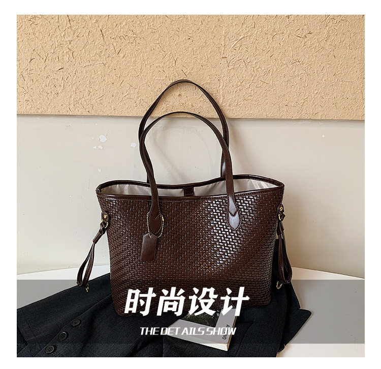 Túi tote nữ dáng kẹp nách đeo vai kiêm xách tay cỡ lớn — màu cà phê, màu nâu, xanh lá cây, đen chi tiết 6