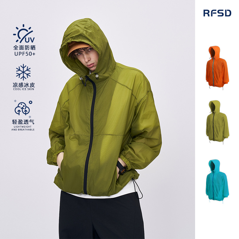 RFSD Men's Clothing | 2026 Summer New Outdoor UPF50+ Skin-Drying Color Block Sun Protection Clothing for Men