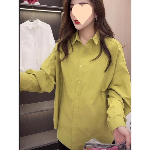 Pink Women's Spring and Autumn 2025 New Style European Goods Minority Design Versatile Casual Loose Long-Sleeve Shirt Top Trendy