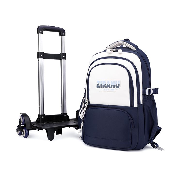 Pescado natural nueva mochila para niños de grado 3 - 6 estudiantes de primaria con tirón con ruedas para subir escaleras, mochila de secundaria secundaria