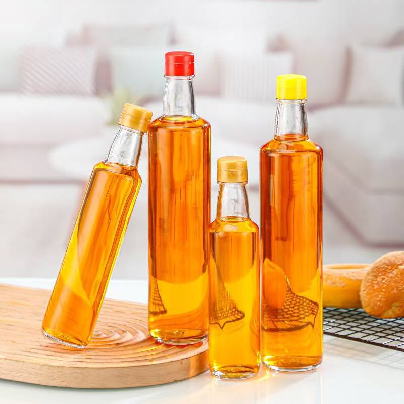 厂家批发海天油瓶圆形玻璃酱油醋瓶香油瓶麻油瓶橄榄油茶油瓶