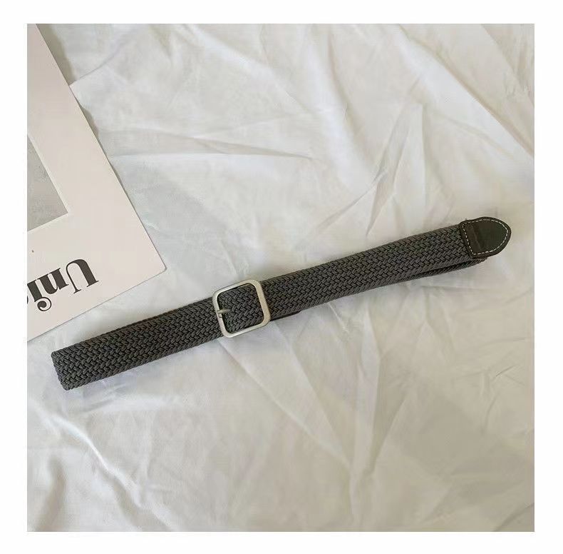 2025 New Woven Belt Men's Trouser Belt Women's Jeans Belt Military Training Trendy Youth Canvas Men's Black