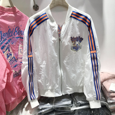 pinkycolor letter printing mlb 2021 Women's wear Korean Edition fashion zipper coat Thin section Color matching Sunscreen