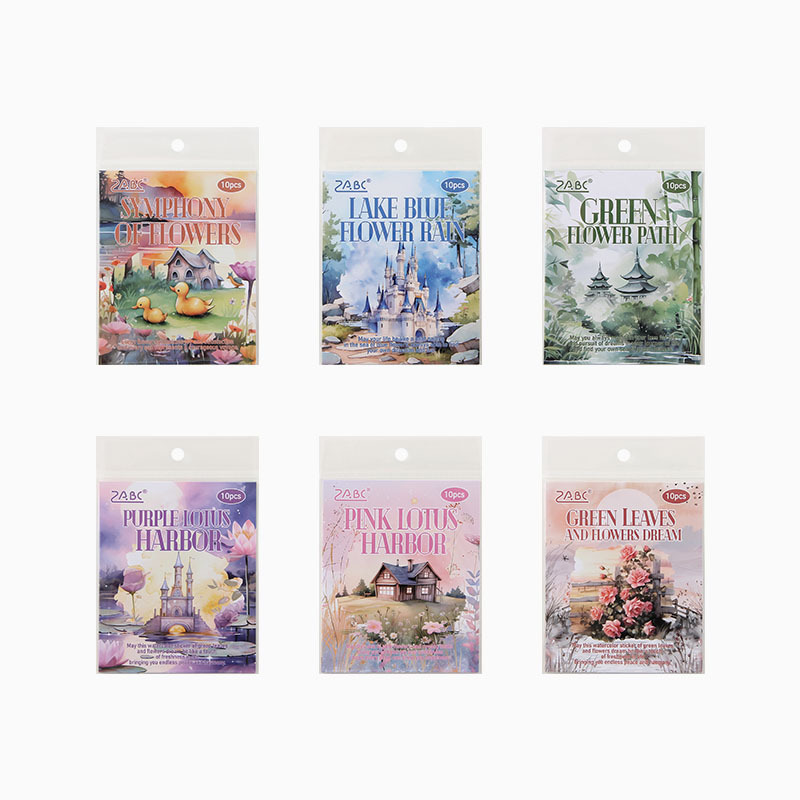 Botón de flores especial aceite y papel pegatinas paquetes diy diario de mano pegatinas decorativas pegatinas de agua paisaje material pegatinas de papelería