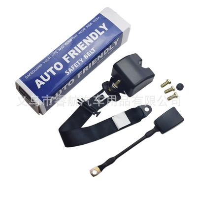 Fully automatic three-point seat belt universal telescopic seat belt car bus truck driver safety belt wholesale X (Car seat belt) - pt-1-3-point-retractor-black-1-30cm-steel-wire-base-black-4-screws-box