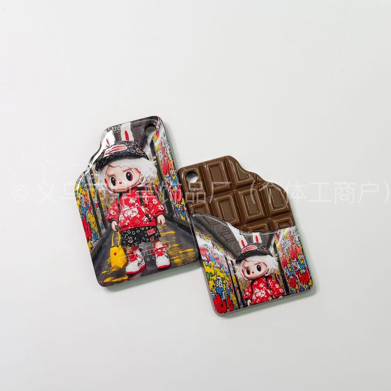 アクリルプリントビーズチョコレートカードスルーホールルースビーズ漫画 diy ジュエリーアクセサリーキーホルダーペンダントアクセサリー|undefined