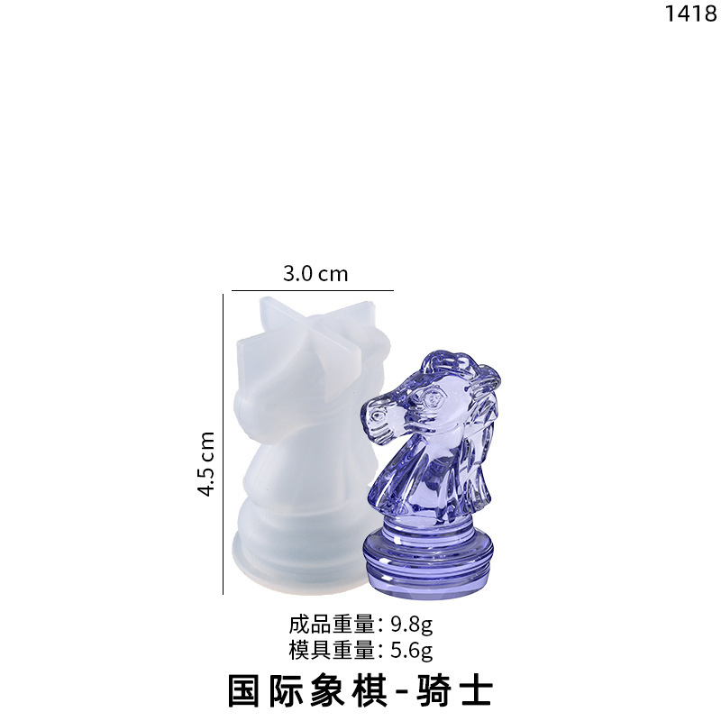 Molde de epoxi cuidadosamente seleccionado, ajedrez, tablero de ajedrez, cristal AB, epoxi, proceso de alto espejo, molde de silicona