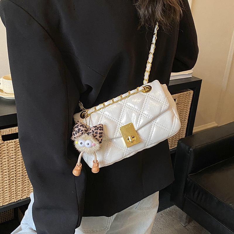 Bolso de cadena de diamante para mujeres 2026 nueva moda bolso de hombro cuadrado de textura diaria versátil bolso de mochila