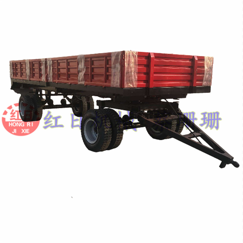 农用车斗拖车农用四轮拖斗带气刹液压自卸运输车斗平板拖车