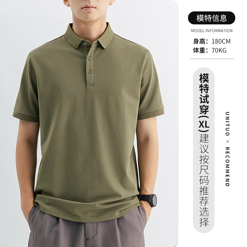Personalizado comercio exterior transfronterizo LOGO camiseta de punto de manga corta hombre de negocios casual camiseta de hombre con collar chaqueta de hombre