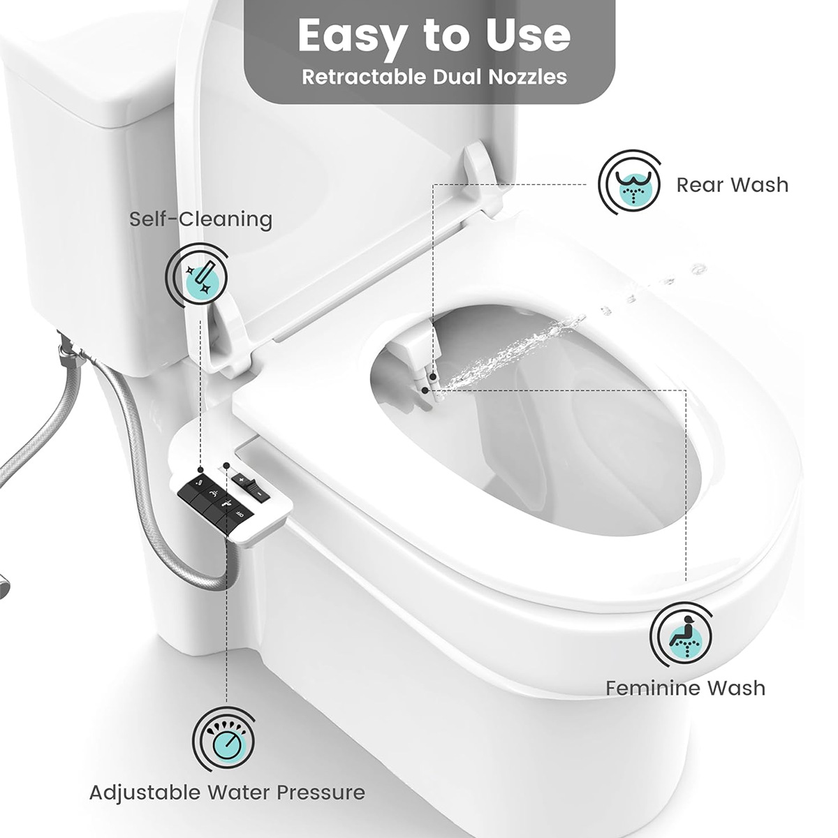 Transfronterizo ultra delgado inodoro cubierta de inodoro lavar el culo artefacto de limpieza sin electricidad enjuague inteligente comercio exterior