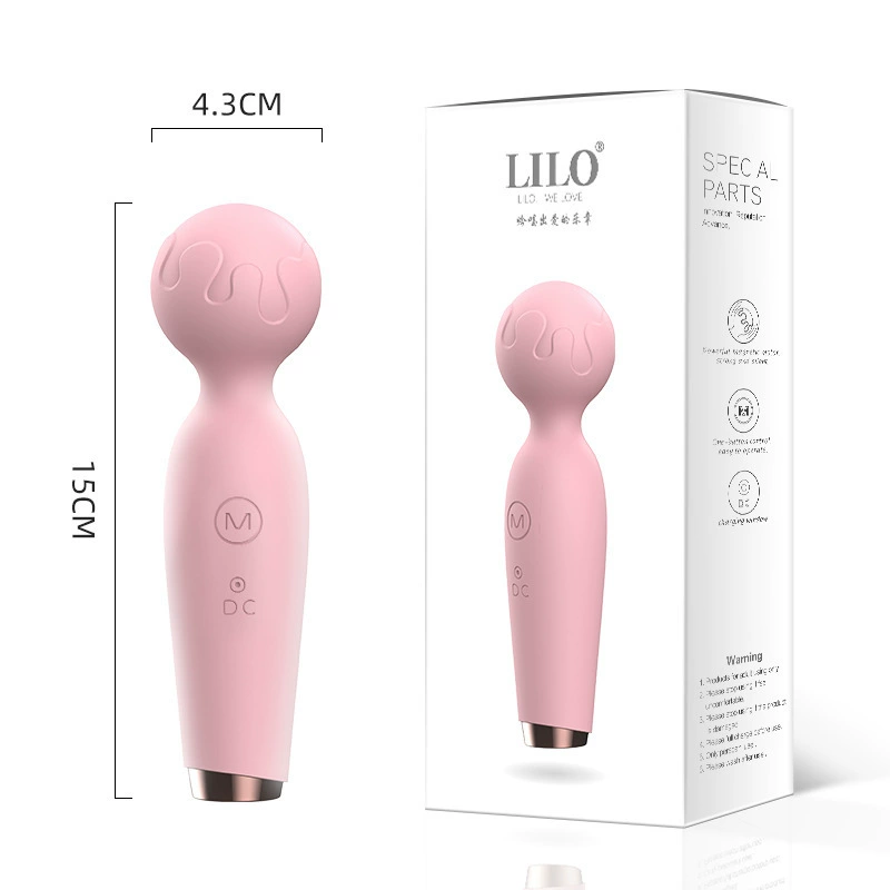 Mini Rechargeable Wand Vibrator (Laile) Silicone, Variable-Speed Personal Massager 15 cm