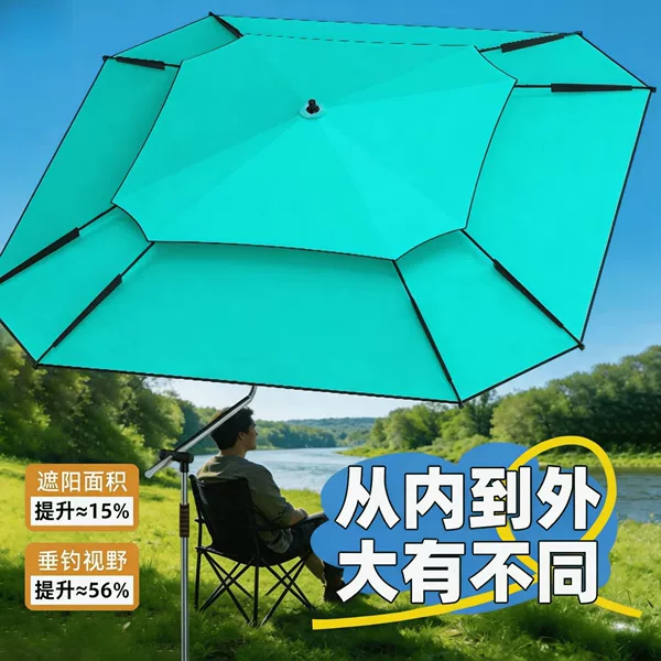 Square fishing umbrella, thickened, sun-proof, rain-proof, wind-resistant, multi-directional, specialized fishing umbrella, outdoor large umbrella, fishing umbrella