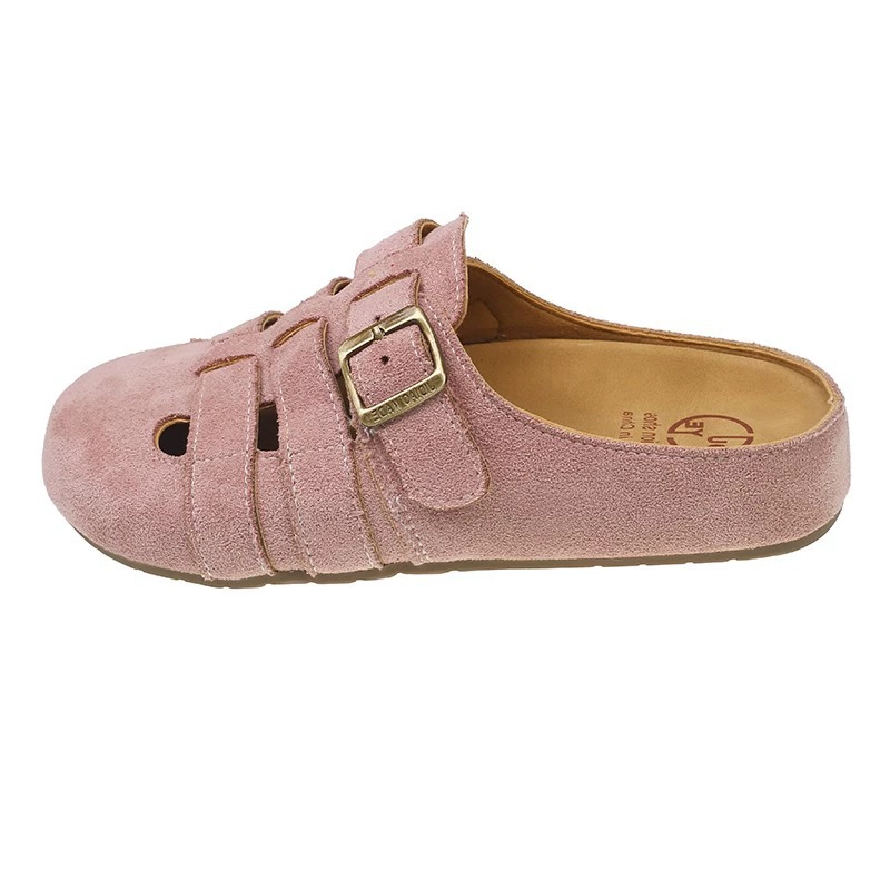 Панельные тапочки Lancai Pine Cone Toe для женщин, обувь Birkenstock 2025 года, летняя новая однотонная верхняя одежда, плоские сандалии