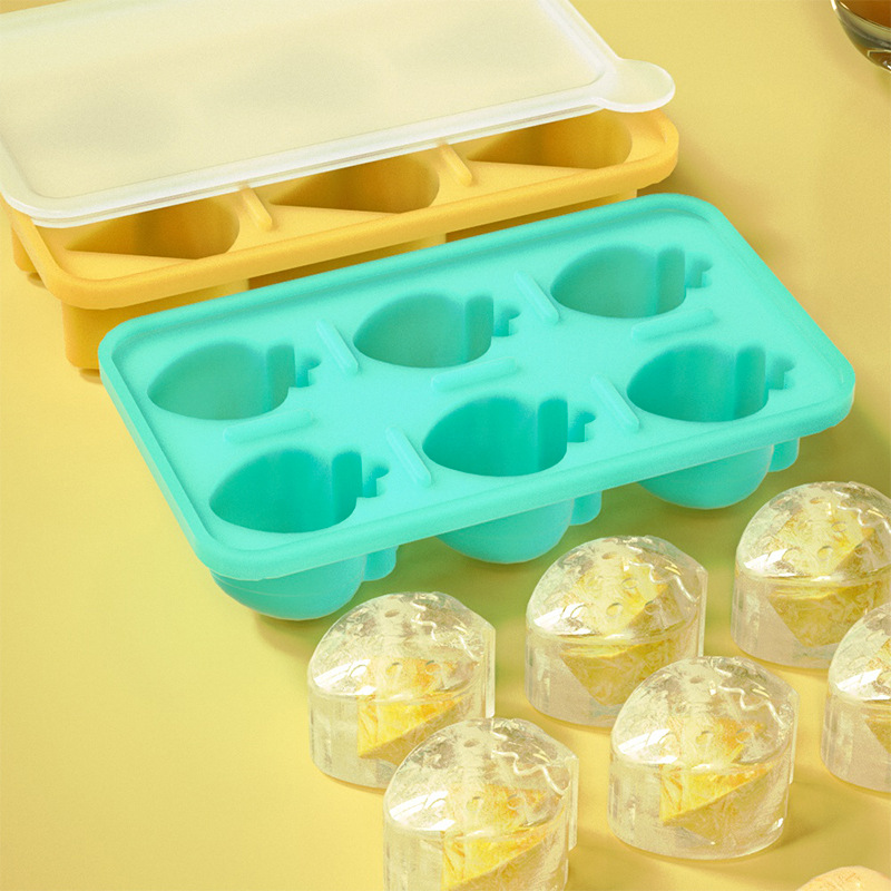 Silicone moldes de hielo 6 grados de fresa calabanta sandía hielo whisky molde de hielo anti-alimentado