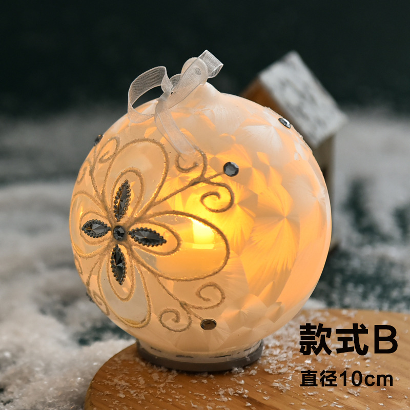 Creativo de la Navidad de cristal esférico vela luz LED luminosa de escritorio decoración de Navidad decoración luz de la noche