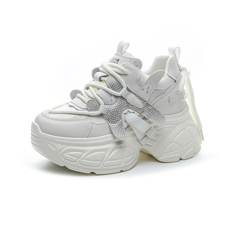 Giày sneaker nữ chunky đế dày tăng chiều cao phong cách Hàn Quốc — M2699 màu đỏ, M2699 màu be