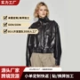 爆款跨境拼接复古皮衣