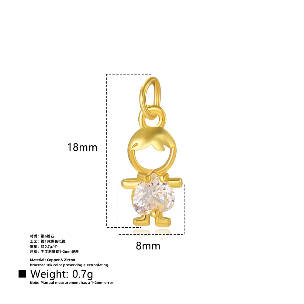 2g Weight Pendant Jewelry Making Type 8*18mm Jewelry Making Size Zircon Inlay Material DIY Jewelry Accessories Classification 1 Piece Quantity Copper Material Human Pattern Polished Finish Inlay Design Shiny, IG Style Style 1 Piece 8*18mm Copper Zircon Human Polished Pendant 3
