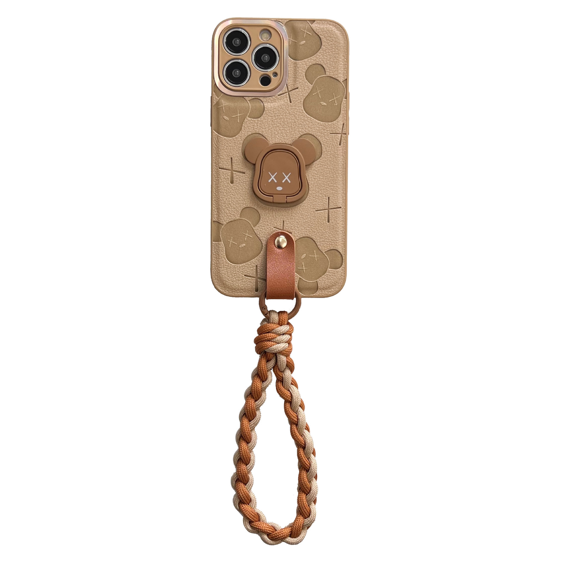 Marca de moda dibujos animados oso IPhone14ProMax cuero en relieve Apple 15PRO caja del teléfono para IP13/12