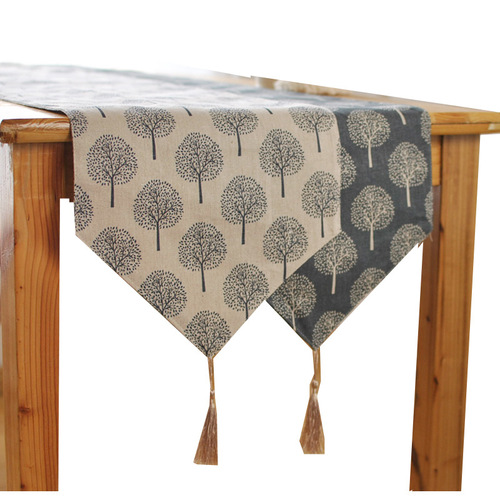 Factory direct sales table flag, Kung Fu tea scented mat, bed flag, Zen tea towel, small tree pattern table flag, cross-border hot selling