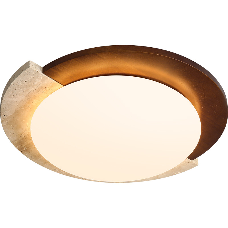 Huang Tao Stone Yao lámpara de techo silenciosa nuez habitación japonesa de color de madera sala de estudio lámpara de protección de ojos de nuez Qingyao