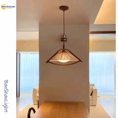 Song's 美的無垢材中世シャンデリアマスターベッドルームわびさびスタイルレトロティールームアートクリエイティブダイニングテーブルレストランランプ