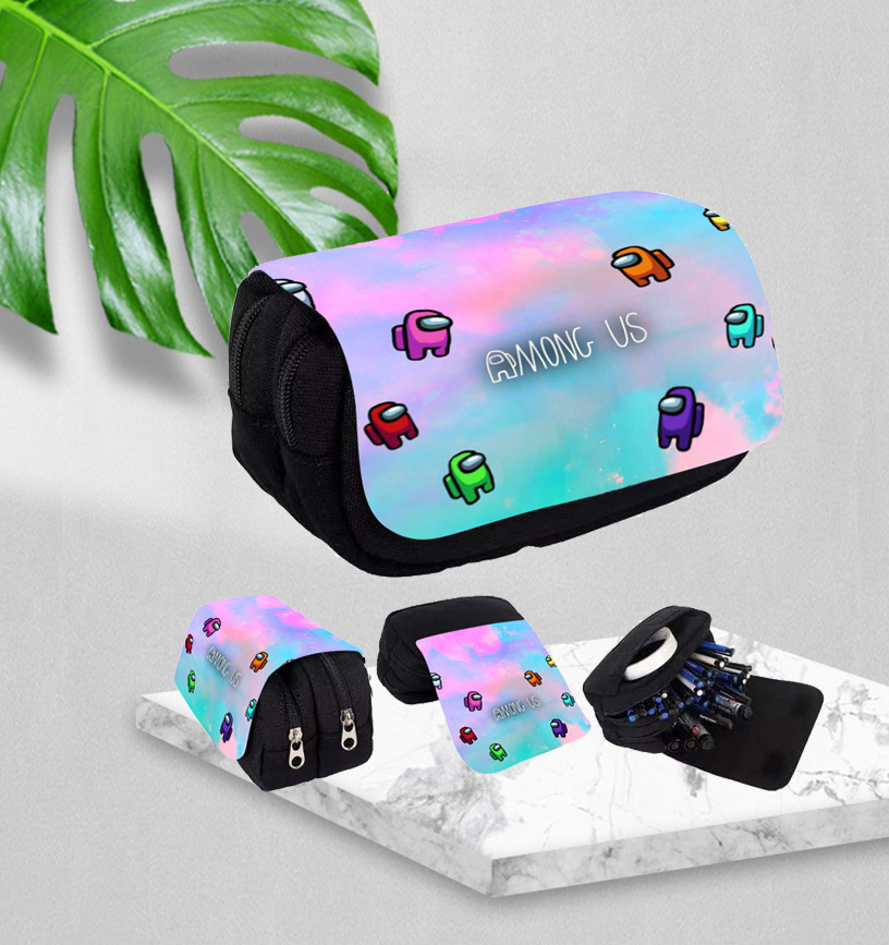 新款潮流笔袋 学生大容量帆布文具文艺时尚笔袋文具袋批发