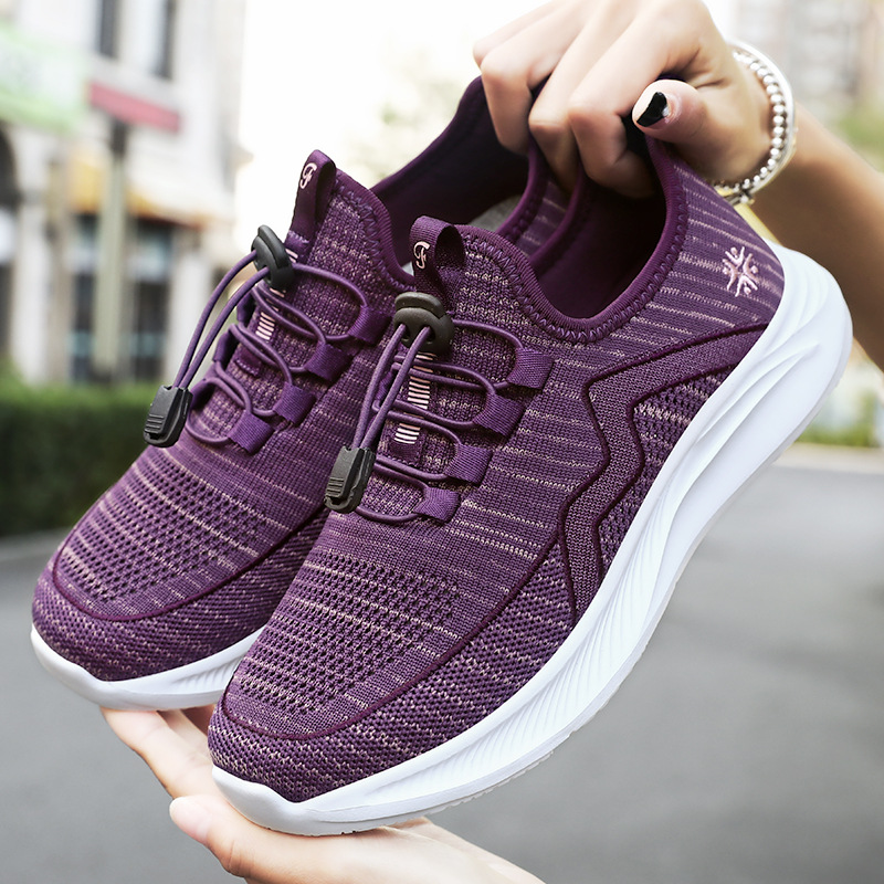 Zapatos para mujeres de mediana edad, zapatos de caminar de primavera 2025 nuevos zapatos de moda ligeros, poco profundos, zapatos casuales al por mayor de mujeres