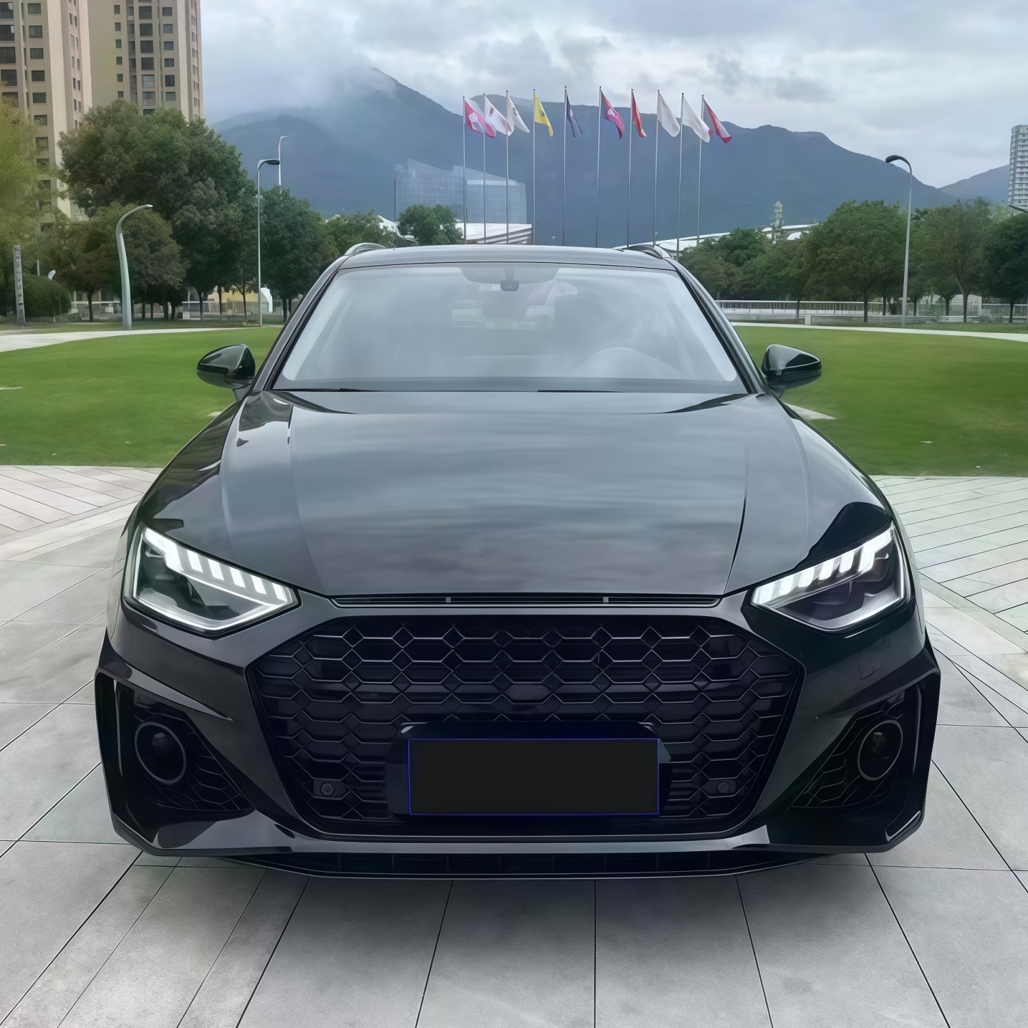 20-22 models suitable for Audi A4L, modified with an RS4-style front bumper, front grille, and front fascia
