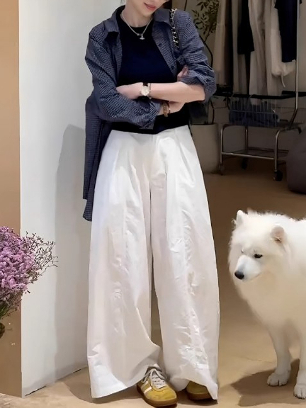 韩系蓝色格子长袖衬衫女2025早秋新款宽松时尚休闲慵懒风衬衣外套|undefined
