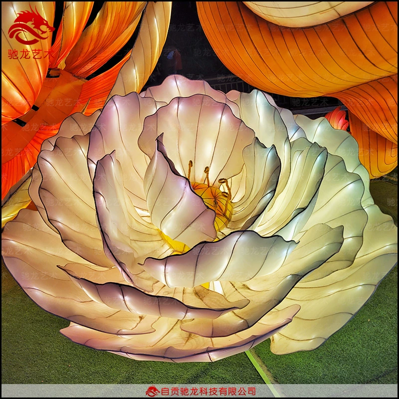 Люминесцентный Фонарь Lantern Lantern Large Peony Lantern Atmosphere Luminous Ornaments Customized Spring Festival Lighting Company
