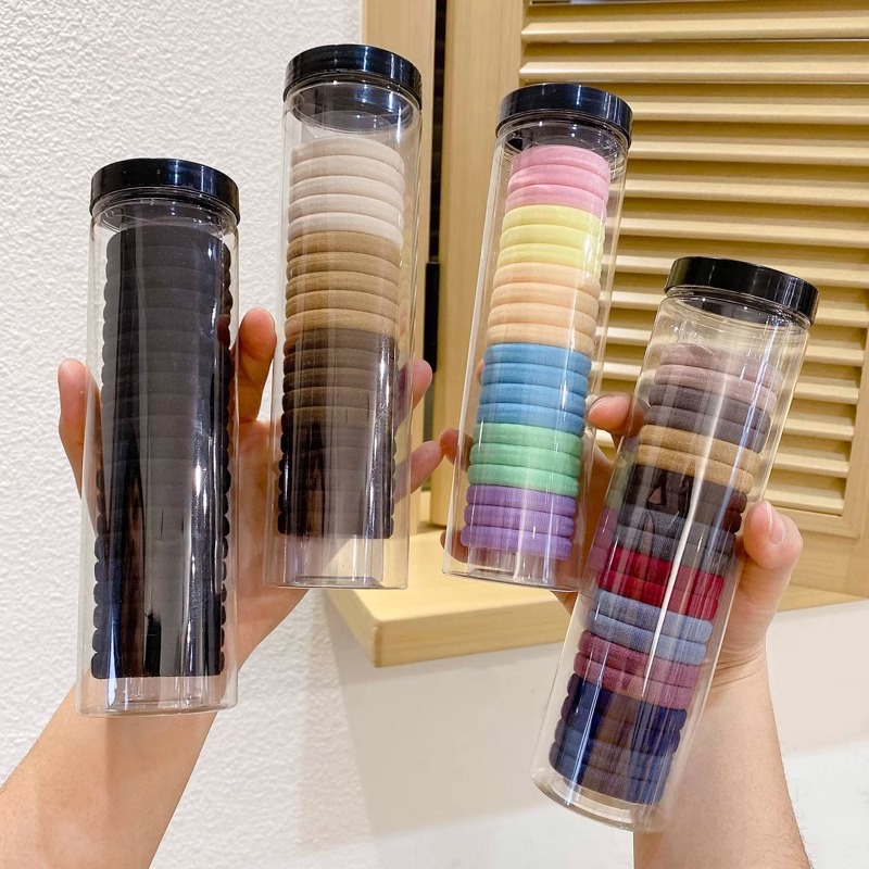 Colorful Black Leather Jacket High Elastic Hair Strap Durable Hair Ring Hair Accessories Hair Rope Adult Hair Rope Women