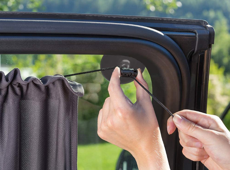 Cross-Border Hot-Selling Car Sunshade Curtain for Side Windows, Privacy Protection, Sun Protection, Heat Insulation, Suction Cup Car Window Curtain, Interior Heat Insulation Curtain