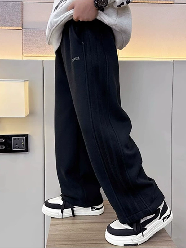 Demi-season children's casual trousers for boys, 2025 years, for teenagers, loose straight fit, western style, children's clothing