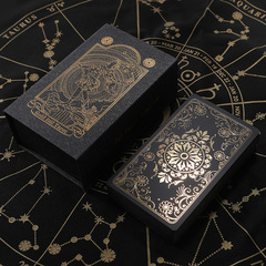 現物卸売り黒クール箔押しタロットカラー78枚tarotPVCプラスチック防水テーブルゲームカード